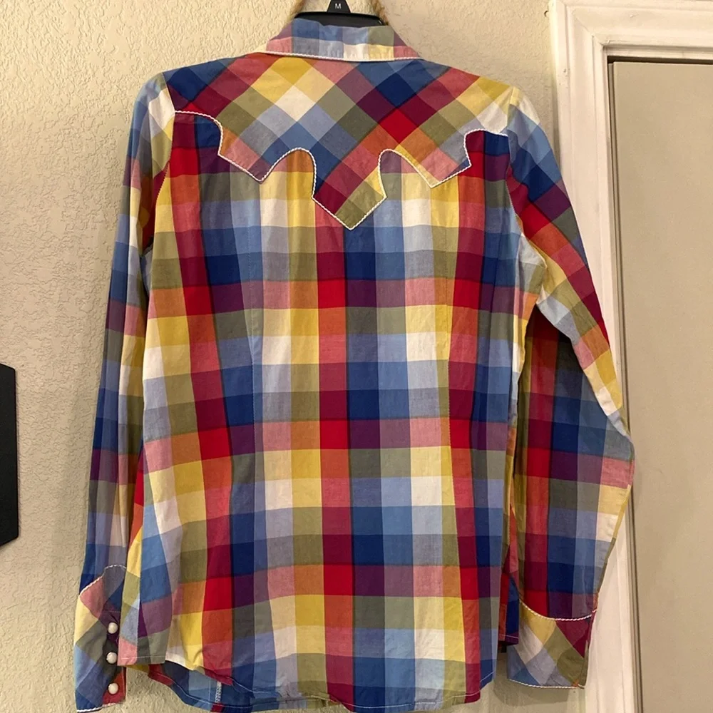 Plaid Pearl Snap Western Rodeo Shirt - Picture 3 of 3